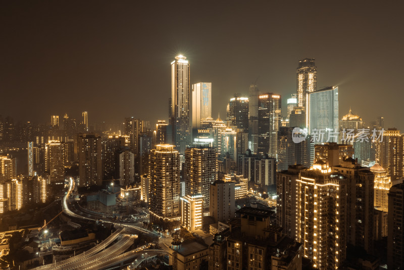 重庆渝中半岛延时风光夜景