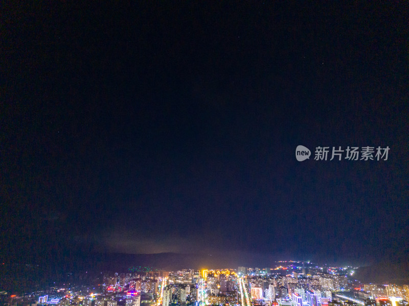 定西城市夜景灯光航拍图