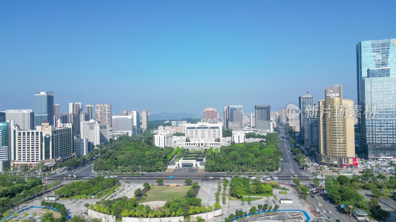 航拍广东惠州市政府惠州市民公园