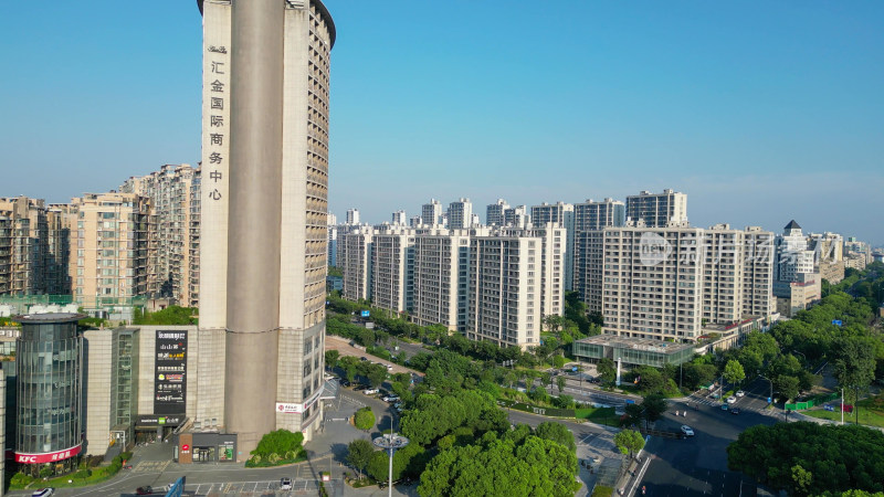 航拍浙江金华江北大景