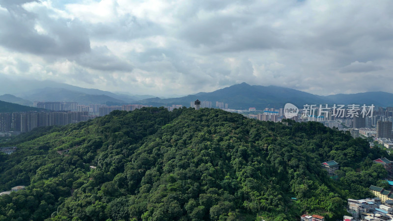 航拍福建龙岩莲花山公园