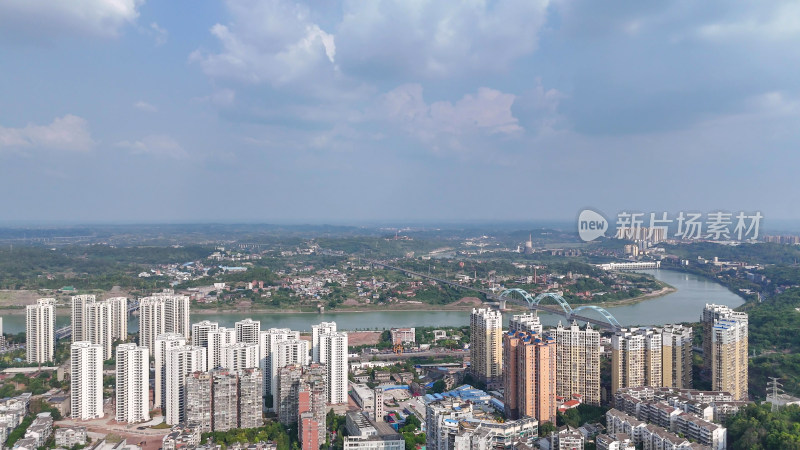 航拍四川内江大景内江城市建设摄影图