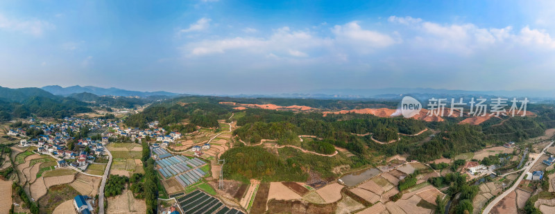 美丽乡村田园航拍全景图