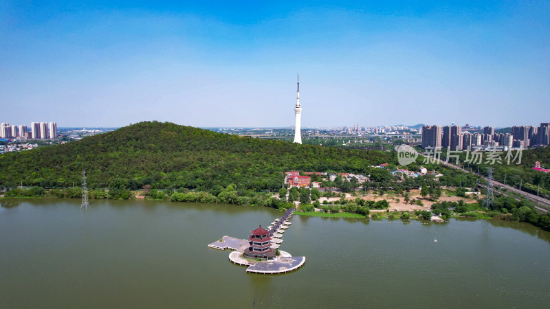 安徽蚌埠城市公园航拍图