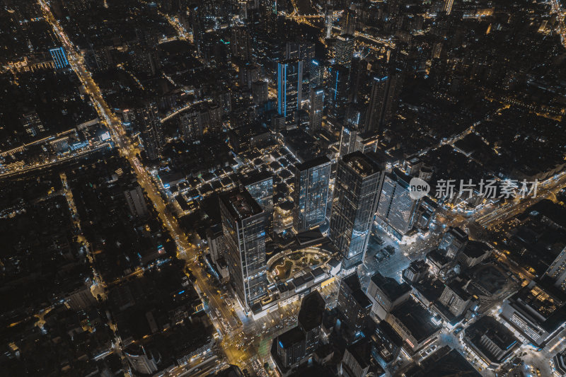 成都市中心ifs航拍夜景