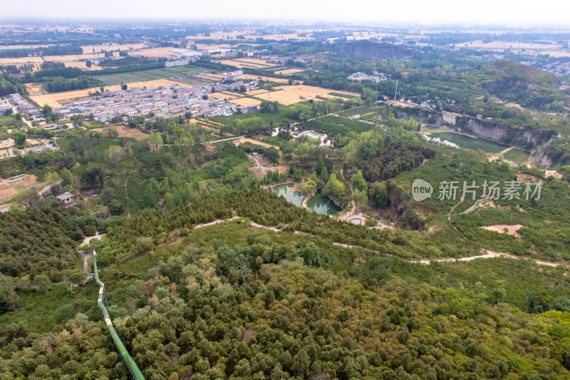 航拍河南商丘大汉雄风景区刘邦像