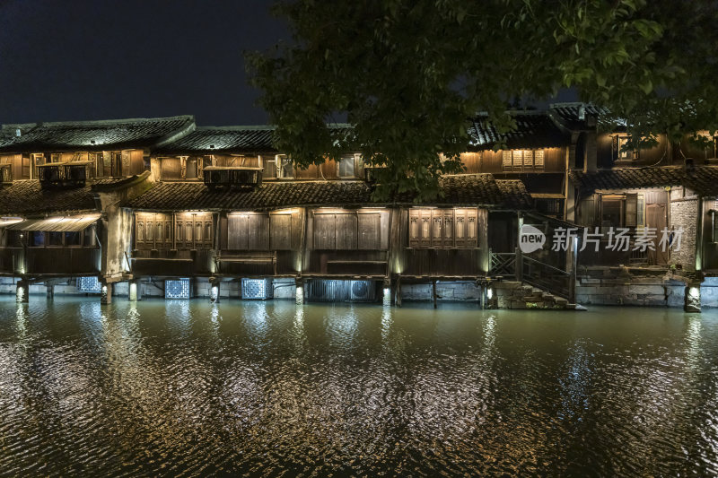 浙江嘉兴乌镇西栅夜景