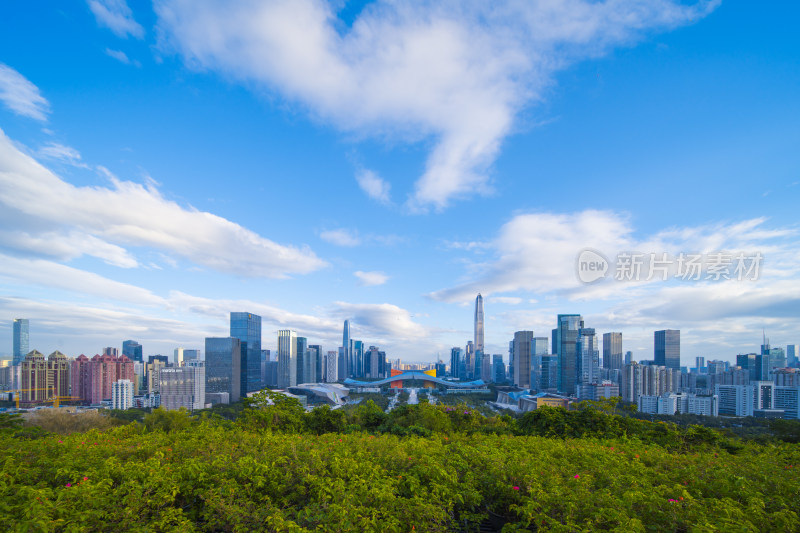 俯瞰深圳全貌市民中心繁华商业区高楼大厦