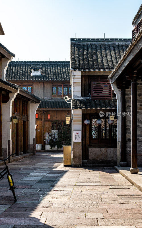 浙江宁波东钱湖韩岭老街水街景点景观