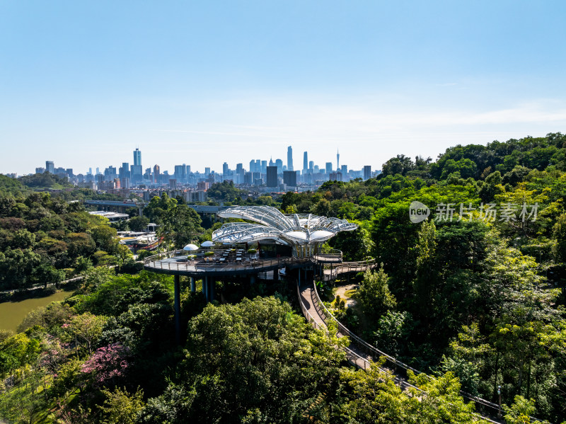 广州云萝植物园实景高空航拍照片