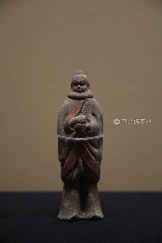 古代陶俑人像特写