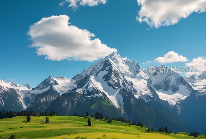 雪山高原草原森林风景