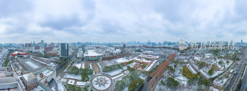 武汉黄鹤楼公园雪景风光