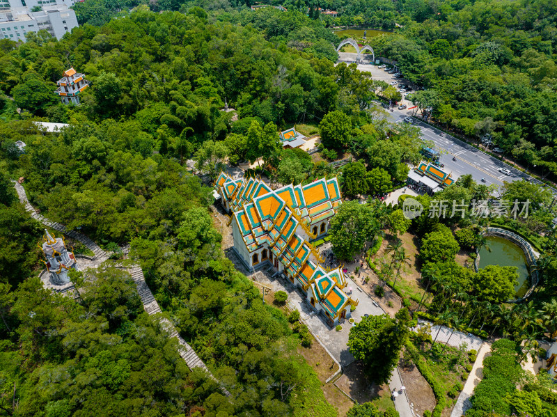 航拍夏季白天广东潮州开元寺泰佛殿风光