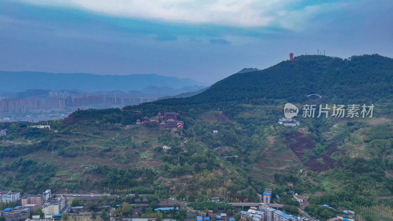 四川达州凤凰山西圣寺航拍图