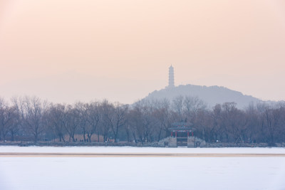 北京 颐和园雪景 北京古建雪景