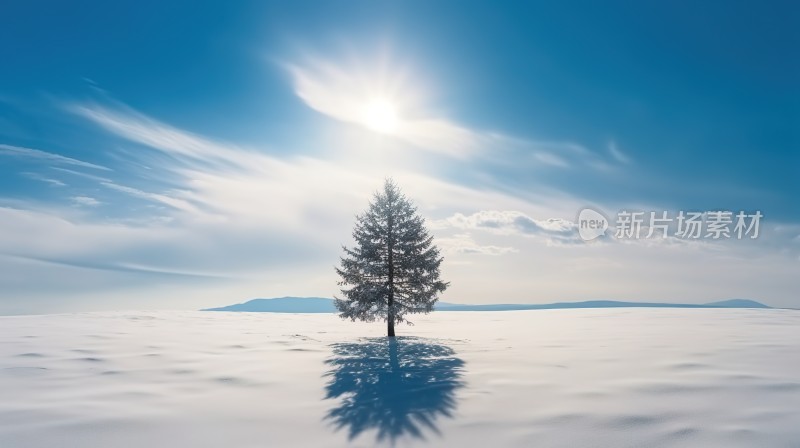 冬季唯美雪景雪山海报背景配图高清摄影图