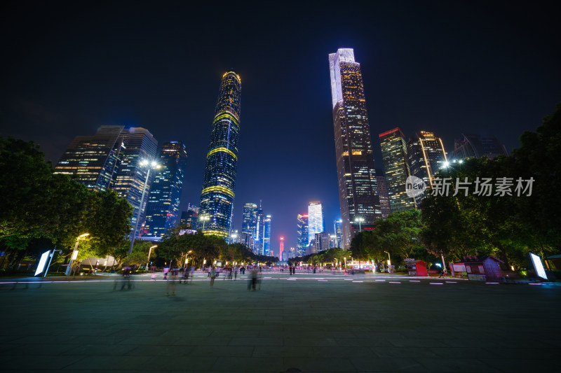 广州珠江新城花城广场夜景