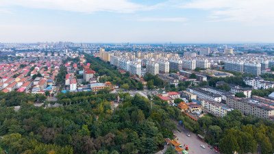 航拍青州城市风光