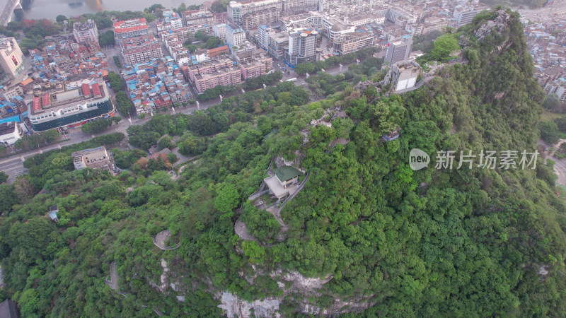 航拍广西柳州马鞍山公园