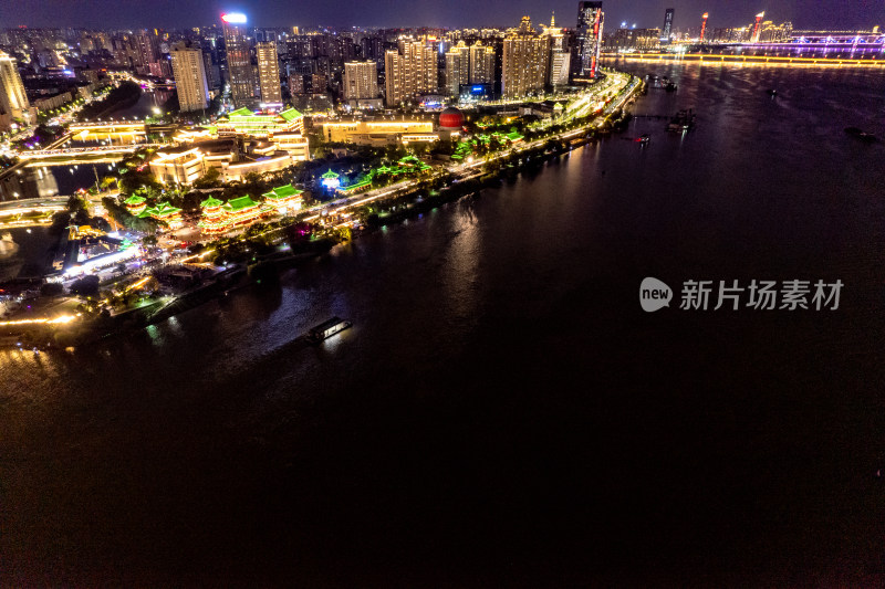 南昌城市夜景灯光航拍图