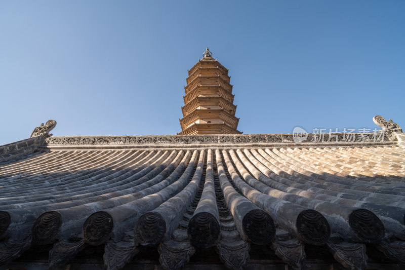 山西省国宝文物万固寺无梁殿砖砌建筑