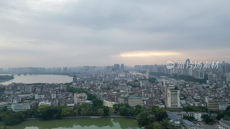 航拍广东惠州城市风光