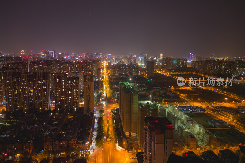 城市夜景航拍