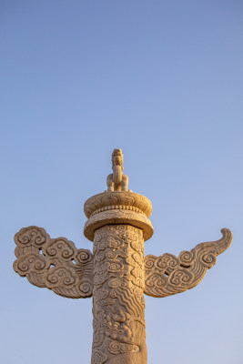 北京天安门汉白玉石华表建筑