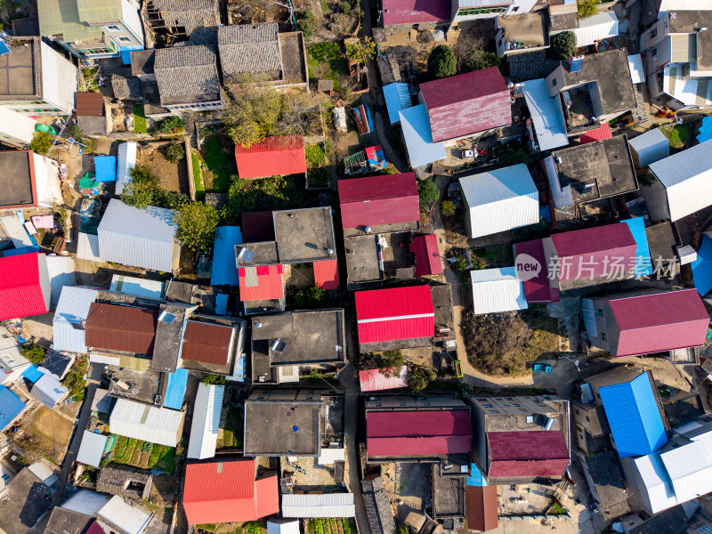 集中农村房屋建筑航拍图