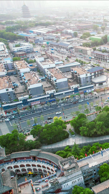 河南洛阳城市风光交通航拍图