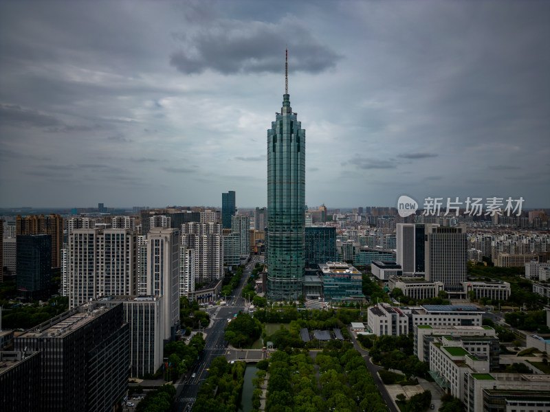 江苏常州城市风光航拍图