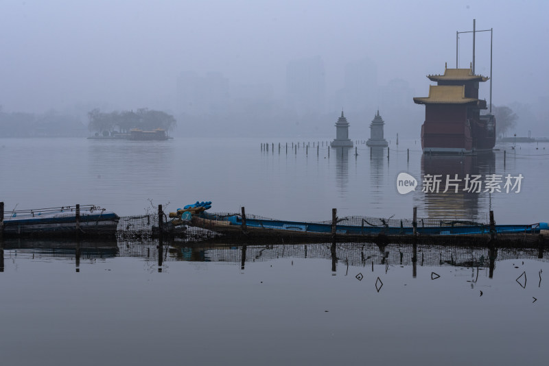 济南大明湖冬日景观