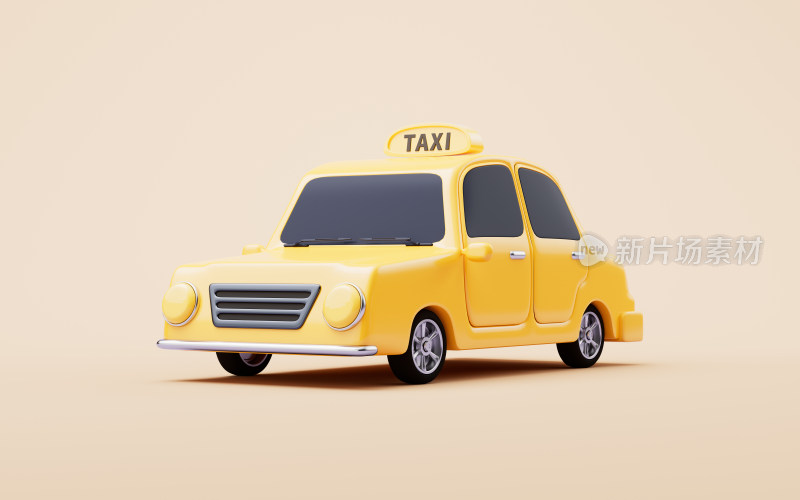 卡通风格出租车3D渲染