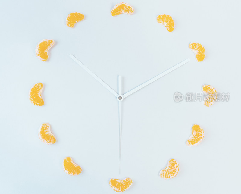 耙耙柑柑橘水果静物创意时钟造型