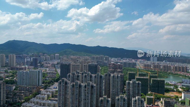 航拍江西新余城市风光