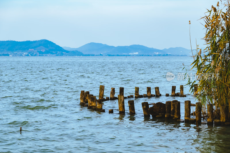 冬日晴朗的午后，浙江宁波东钱湖户外风光