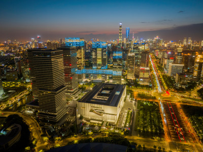 上海博物馆东馆世纪大道世纪广场夜晚夜景