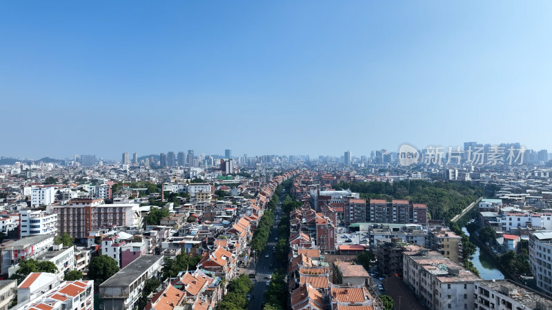 泉州东西塔航拍泉州西街开元寺夕阳日落风景