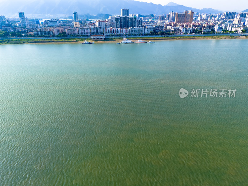 肇庆城市风光西江河流航拍图