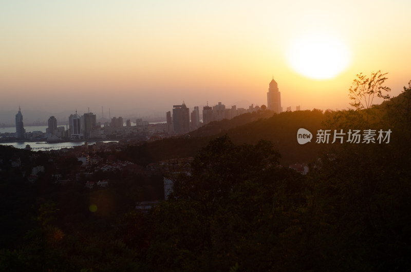 山东青岛太平山夕阳远眺