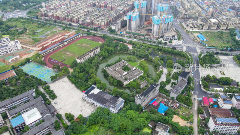 航拍湖南湘乡市东山书院4A景区