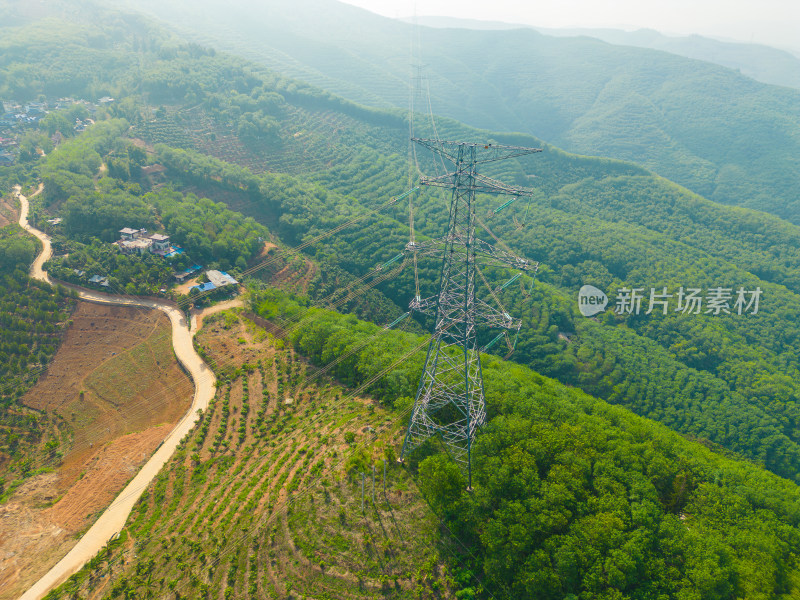 航拍景洪市郊外的山脉自然风光