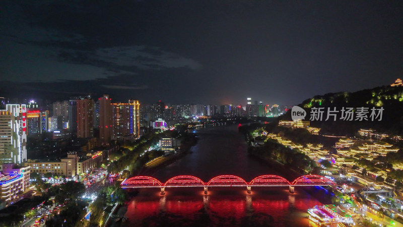 甘肃兰州中山桥夜景