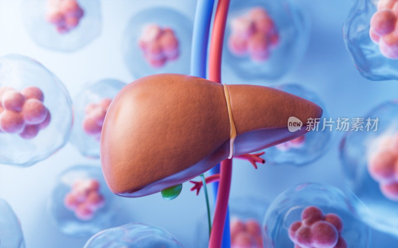 肝脏器官与生物医学3D渲染