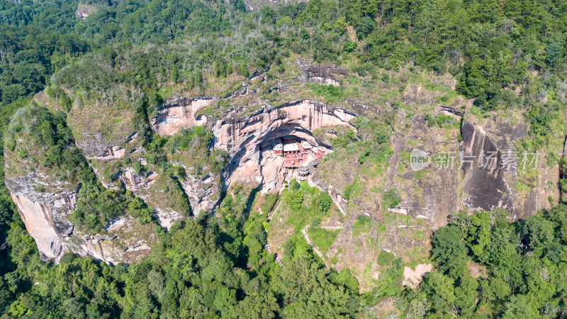 福建泰宁大金湖丹霞地貌航拍图