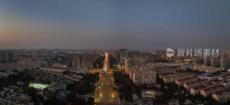 航江苏昆山城市风光建筑大景