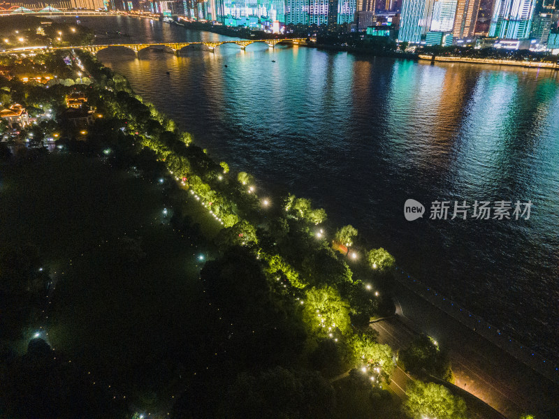 长沙夜景灯光航拍摄影图