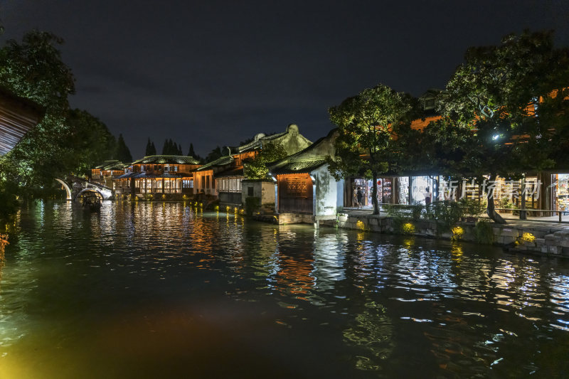 浙江嘉兴乌镇西栅夜景