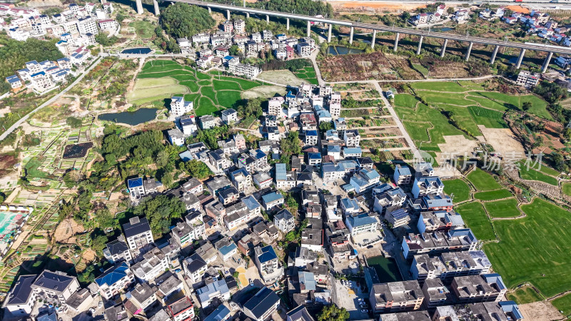 乡村聚落航拍俯瞰全景